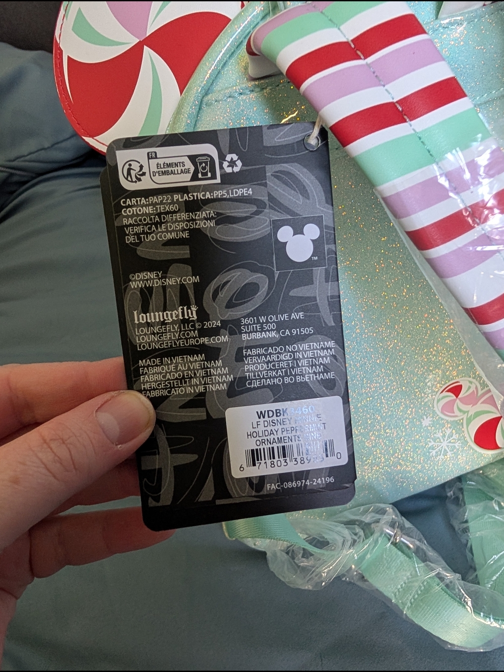 Loungefly Disney Minnie Holiday Peppermint Ornaments Mini Backpack (NWT) (HTF) - Picture 6 of 7